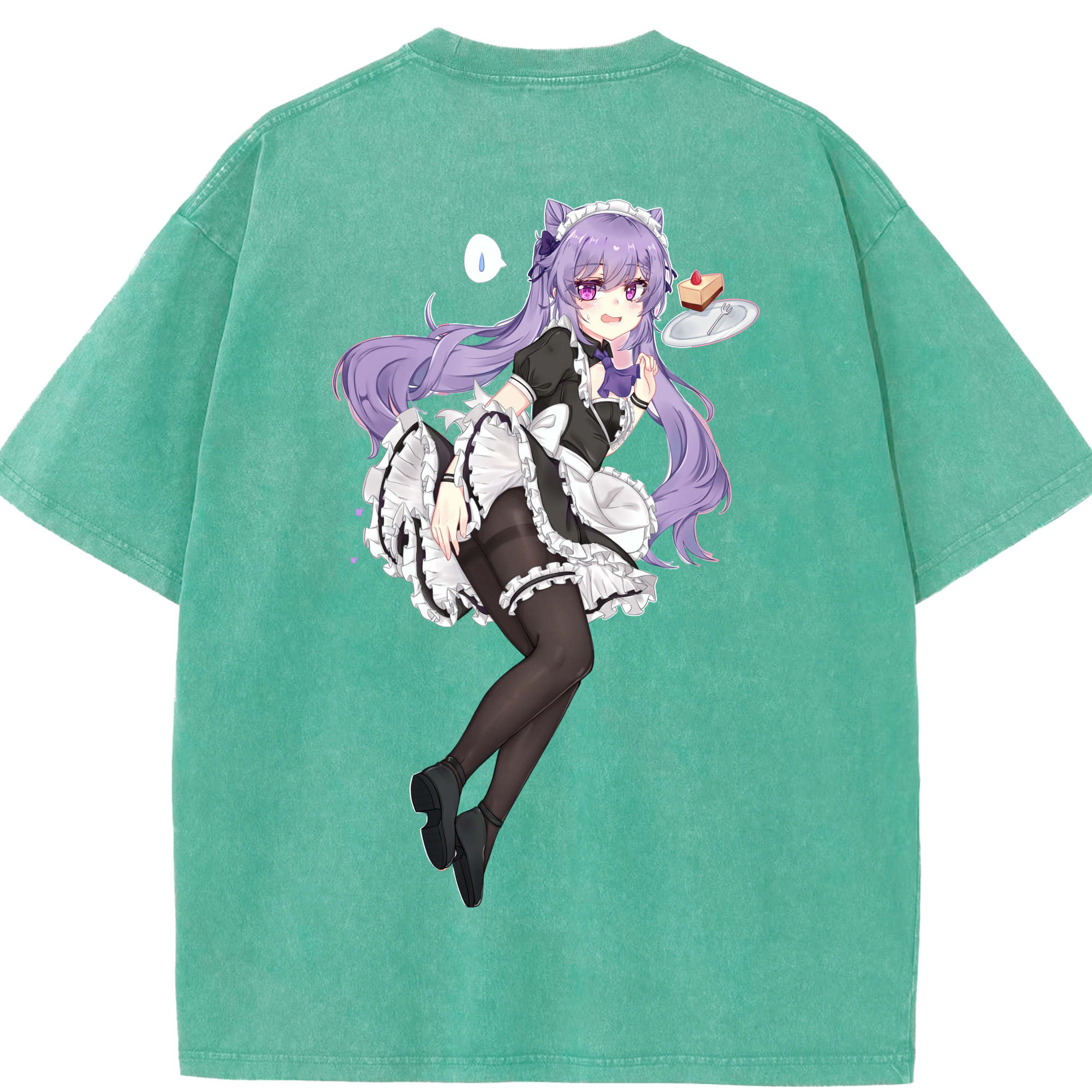 げんし神 刻晴 こくせい genshin Kokusei 綿100% ヴィンテージ風 半袖Tシャツ（背面プリント）
